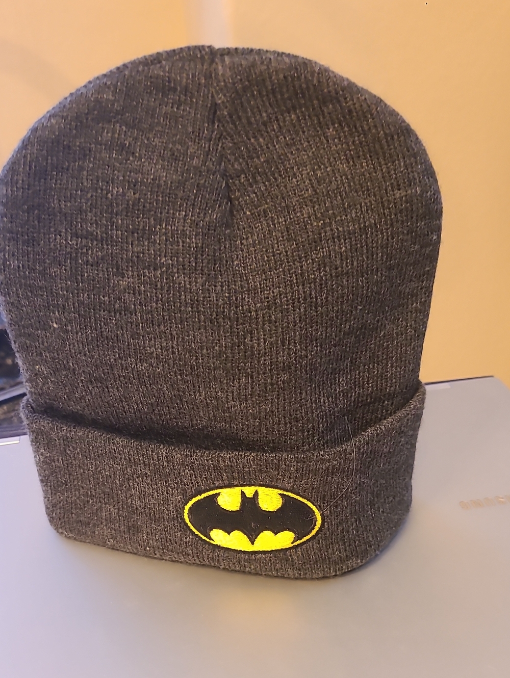 Batman Dark Gray Beanie with Yellow Logo
